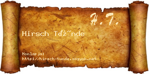 Hirsch Tünde névjegykártya