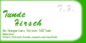 tunde hirsch business card